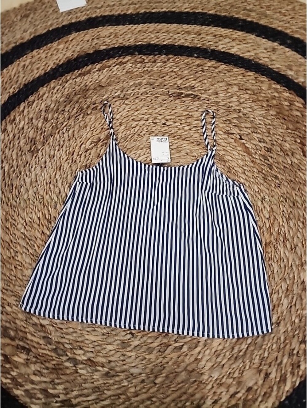 DIVIDED White Navy Striped Spaghetti Strap Cami Tank Top Size 4